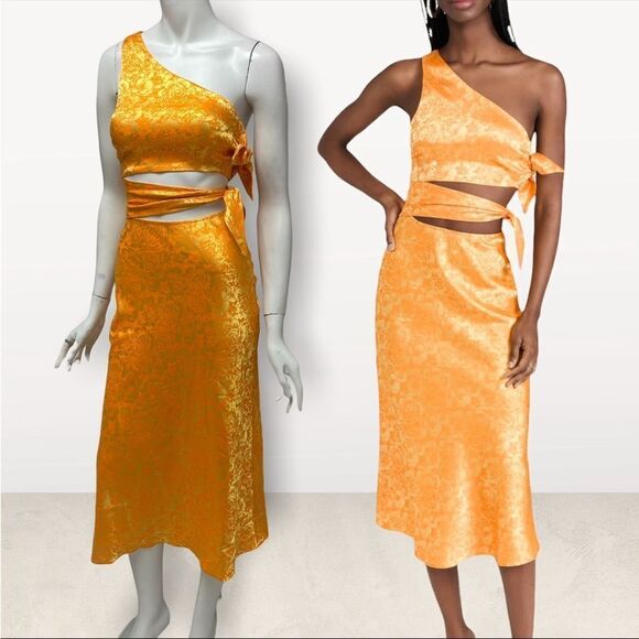 WAFY Orange One Shoulder Cut Out Dress - Picture 10 of 10